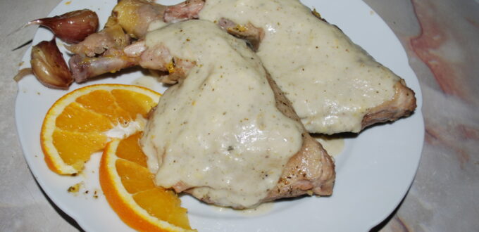 Udka w sosie jabłkowo-pomarańczowym