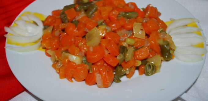 Zasmażana marchewka z fasolką szparagową