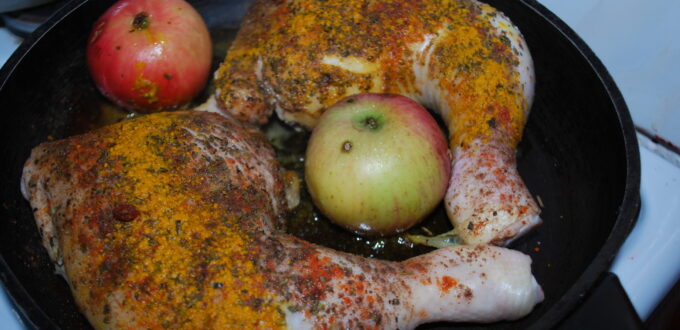 Udka kurczaka z jabłkami