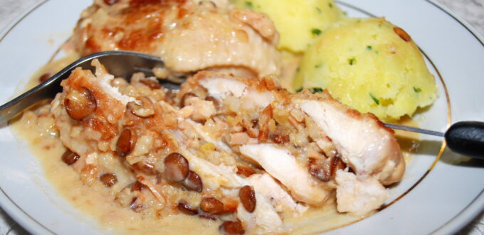 Nadziewane soczewicą skrzydełka