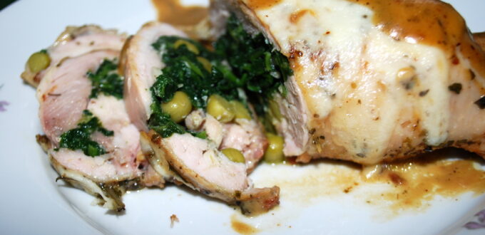 Udka kurczaka nadziewane szpinakiem