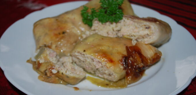 Gołąbki z kasza jaglaną i mięsem